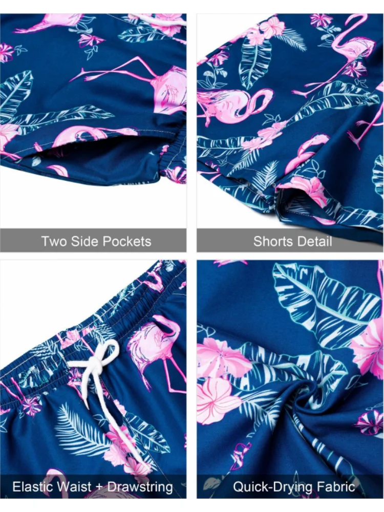 Men's New Hawaiian Short-Sleeved Shirt Shorts Set Summer Daily Travel Shirt Beach Casual Drawstring Shorts Jungle Print Set - Image 5