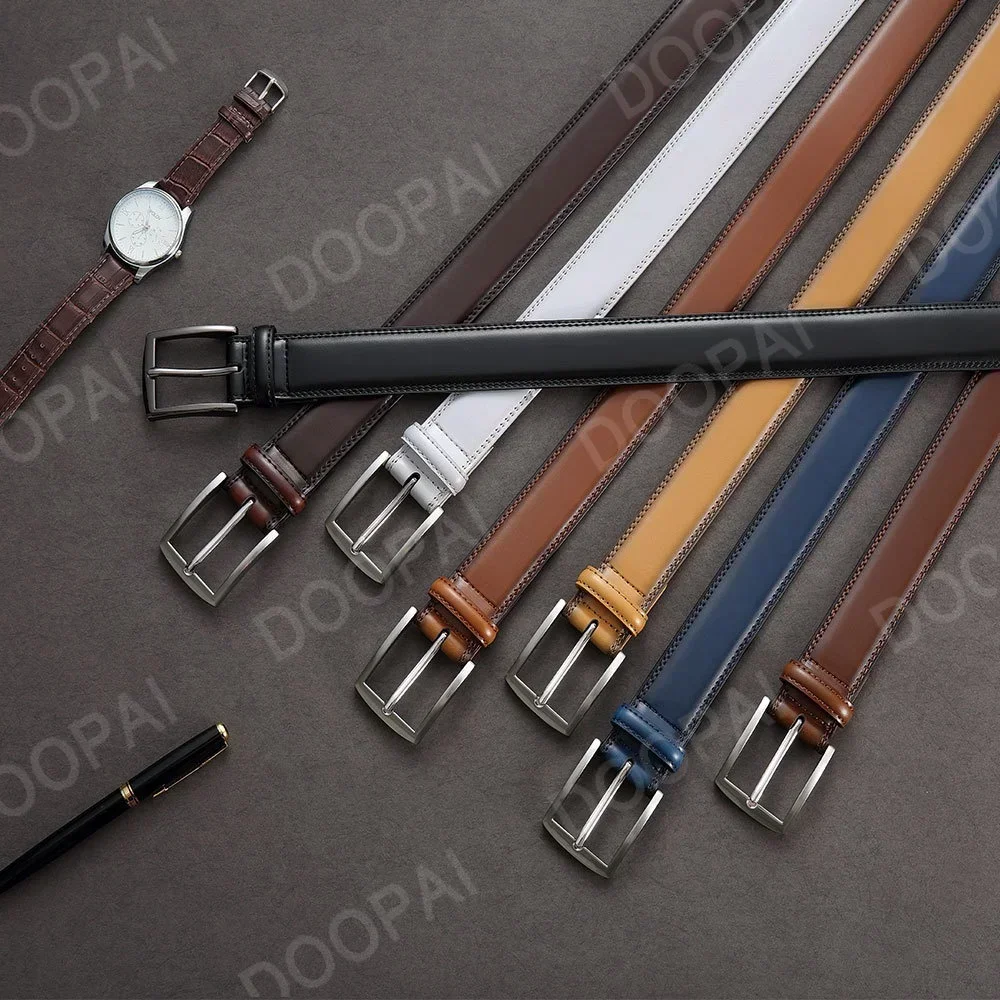 Men's Leather Belt Needle Buckle Belt Trendy New Casual Genuine Leather LONG Large Belts Cowhide Men's Belt Plus Size Men Belts - Image 4