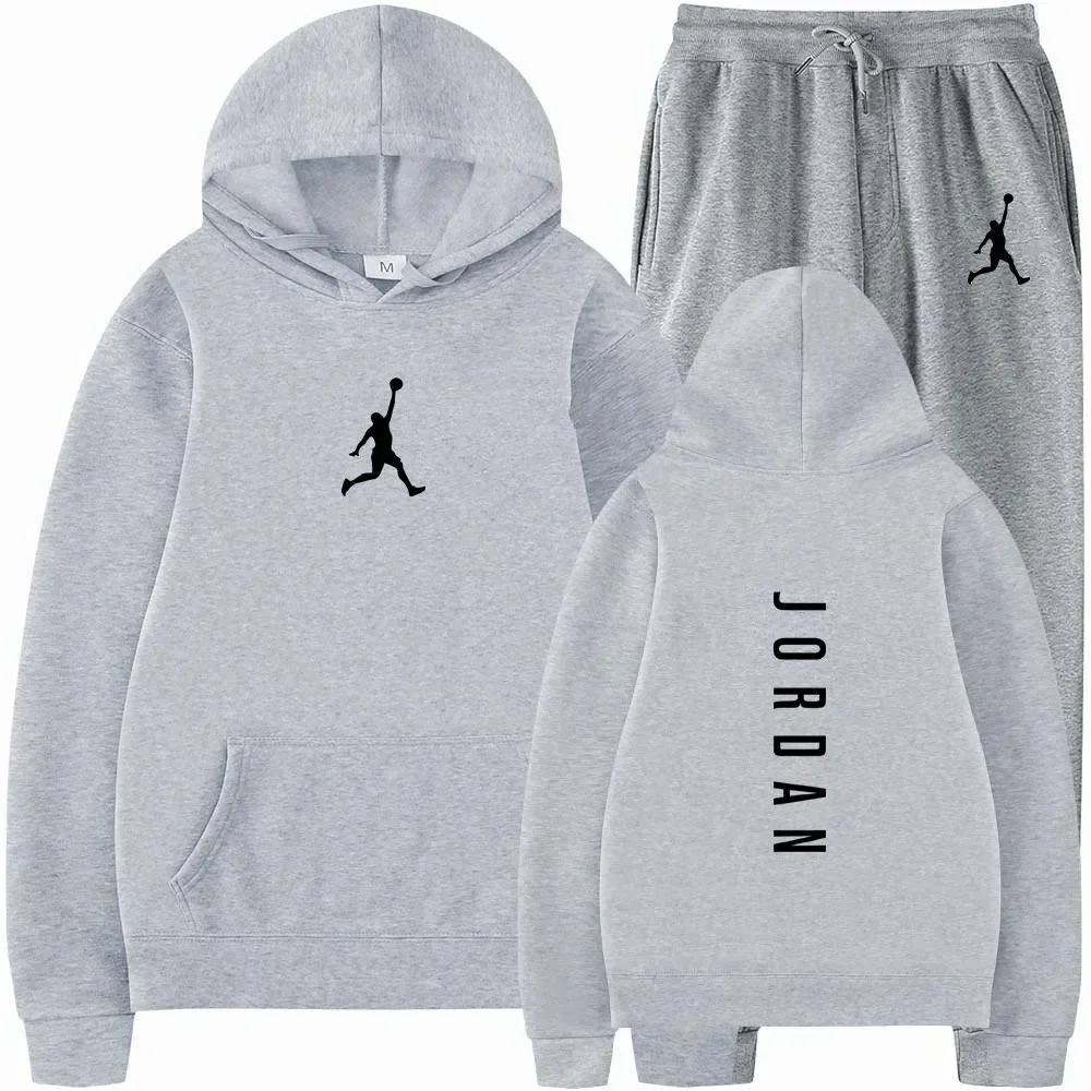Men's 2025 high-quality sportswear sweatshirt + sweatpants fashionable sportswear sweatshirt set for spring and autumn - Image 6