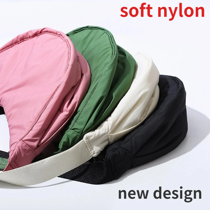 Solid Color Women's Portable Shoulder Bag Simple Female Nylon Cloth Padded Crossbody Bags Travel Purse Handbags Messenger Bag - Image 5