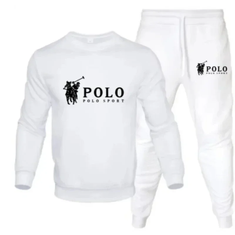 Men's autumn and winter set of round-neck sweatshirts and jogging pants, fashionable for autumn and winter, fitness and casual - Image 2