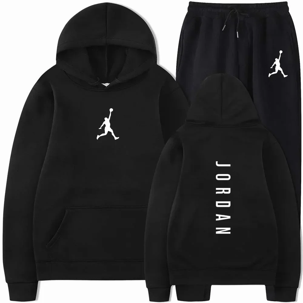 Men's 2025 high-quality sportswear sweatshirt + sweatpants fashionable sportswear sweatshirt set for spring and autumn - Image 2
