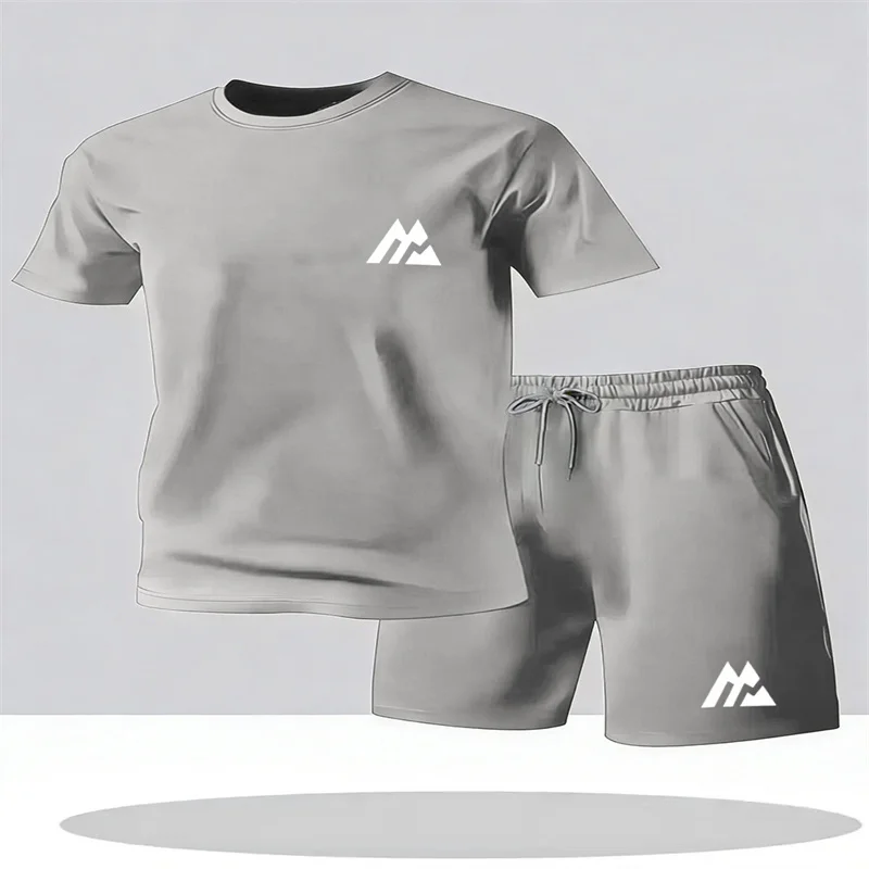 Men's Fashion Street Short Sleeve Set Men's Sports Shirt Set Men's Round Neck Short Sleeve Shorts Sports Set 2-piece Set - Image 5