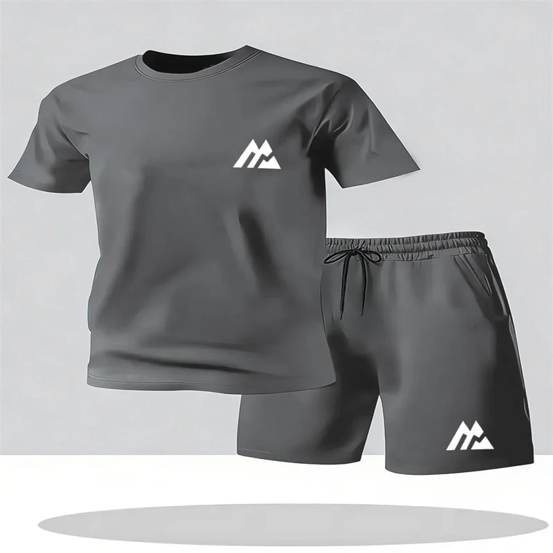 Men's Fashion Street Short Sleeve Set Men's Sports Shirt Set Men's Round Neck Short Sleeve Shorts Sports Set 2-piece Set - Image 4