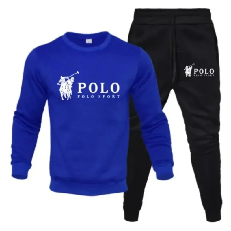 Men's autumn and winter set of round-neck sweatshirts and jogging pants, fashionable for autumn and winter, fitness and casual - Image 4