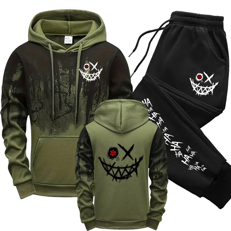 2025 Urban Fashion Hoodies Sportswear Men's Set Hooded Sweatshirts Sweatpants Autumn Winter Male Daily Casual Sports Jogger Suit - Image 2